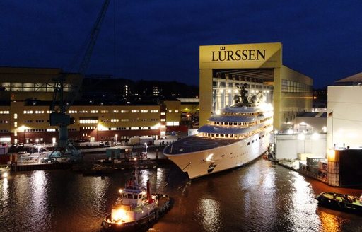 Lurssen's superyacht BLUE being launched