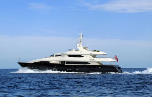 motor yacht underway at slow speed