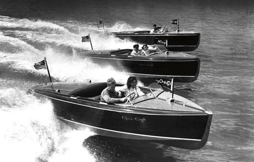 Chris Craft boats running shot