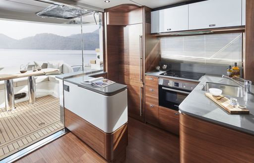 Princess F55 deck salon and aft galley