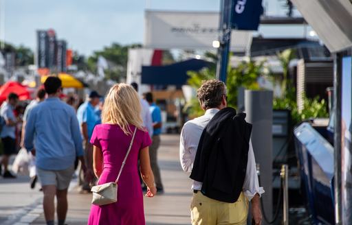 couple walking yacht show