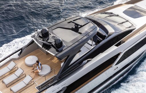 An aerial view of a Riva Argo 90