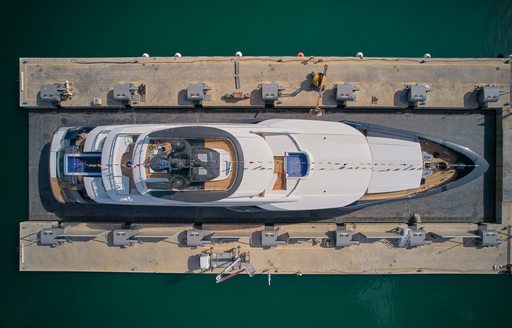 ISA superyacht RESILIENCE at launch viewed from above