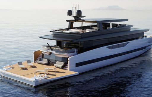 Render of GX42 RPH complete with folding bulwarks/beachclub