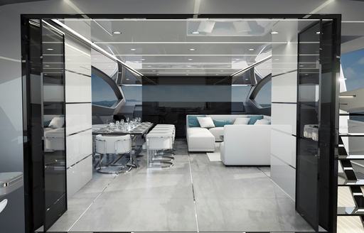 View into interiors of OTAM yacht