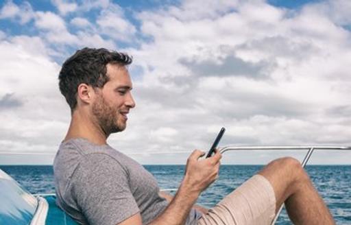 relaxing on a yacht with good data and connectivity