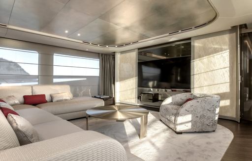 Light and airy interior of superyacht Adamas 6