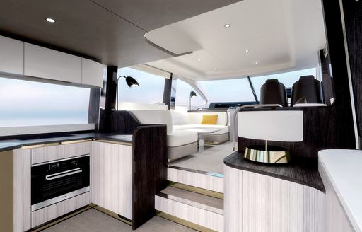 galley area on the Azimut 55 yacht 