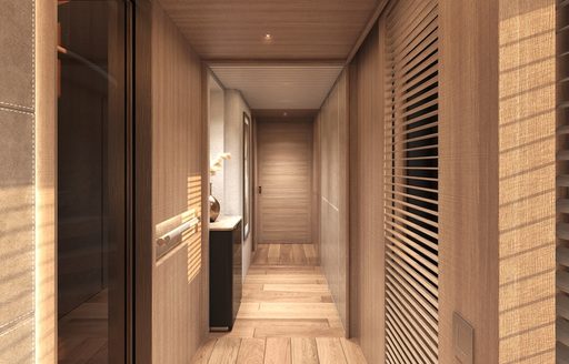 Project Samba's corridors feature an array of different woods