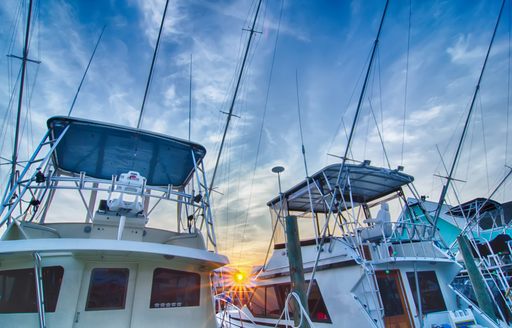 sports fisher boats in marina