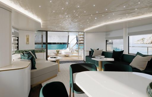 Interior styling on Magellano 25 Metri from Azimut