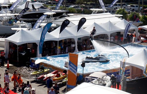 Flyboarding demonstration at the Fort Lauderdale International Boat Show