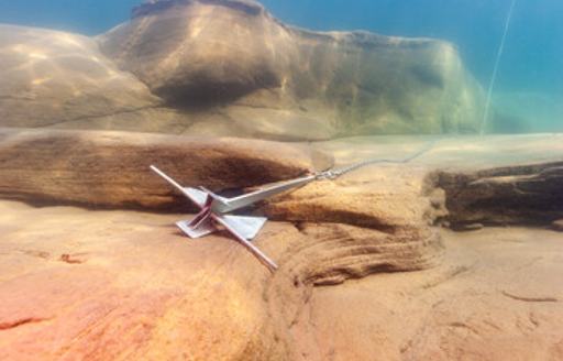 anchor caught under rock