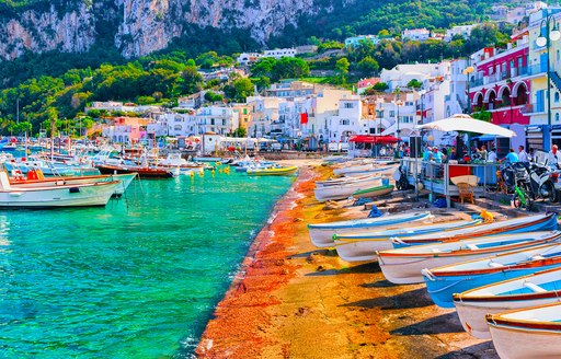 Boats at Marina Grande in Capri Island