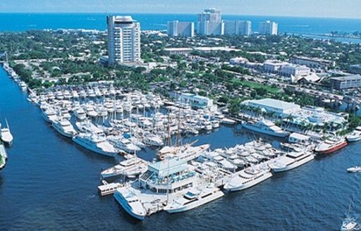 Aerial view of Pier 66 Marina – Fort Lauderdale, surrounded by sea