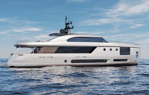 Azimut Magellano 30 Metri underway, surrounded by sea 