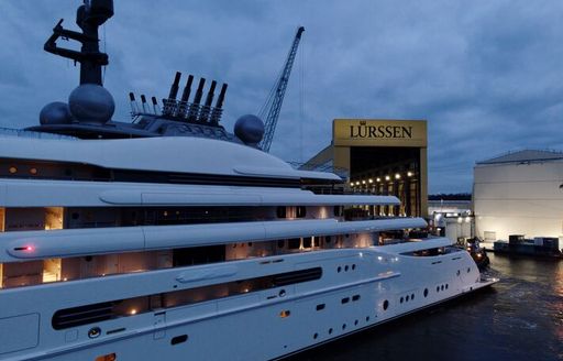 Lurssen's superyacht BLUE being launched