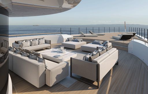 Large open deck seating area on Project Rinascimento