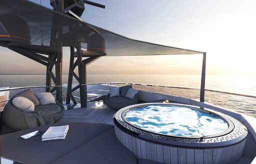 Rendering of Jacuzzi on deck of Rock XL