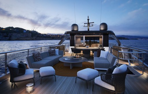 Flybridge living area on Princess X95