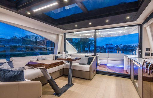 sports yacht interior on the Fairline Targa 65 GTO