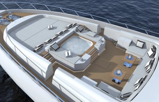 Sunbeds and Jacuzzi on Mangusta 165E