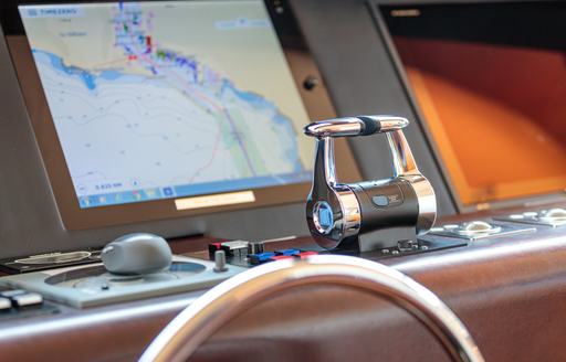 Electronic chartplotter on yacht