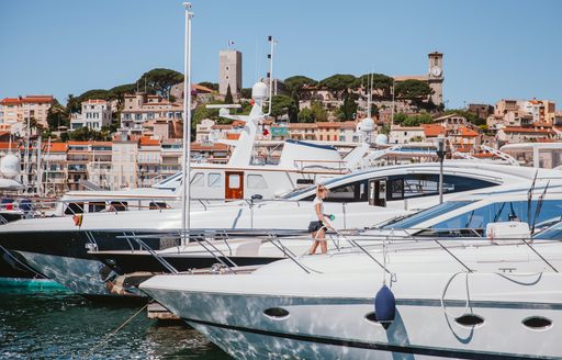 yachts in a marina