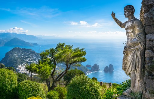 view of Capri island from Mount Solaro