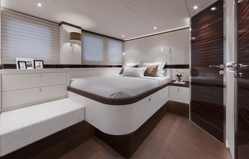 A guest cabin on board a Zeelander Z72 yacht