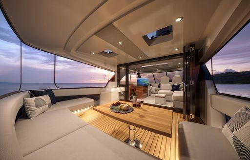 Elegant lounging area on Maritimo M60