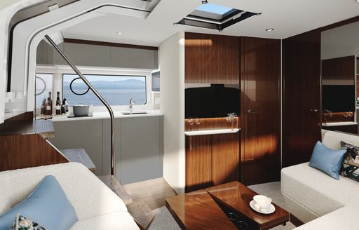 Interior overview rendering onboard Fairline Targa 40