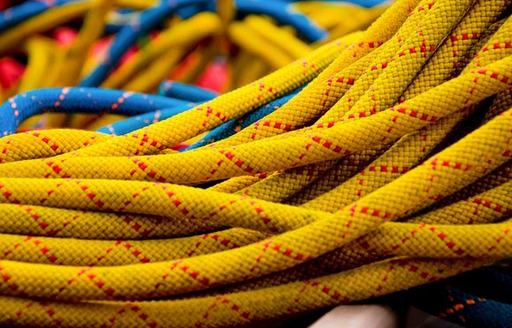 brightly coloured rope