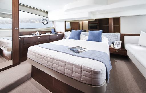 Master cabin on a Princess F50 yacht