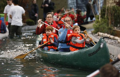 Family canoeing