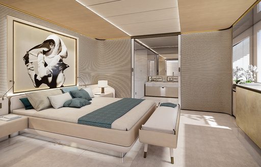 CGi of cabin on Baglietto superyacht