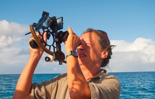 using a sextant at sea