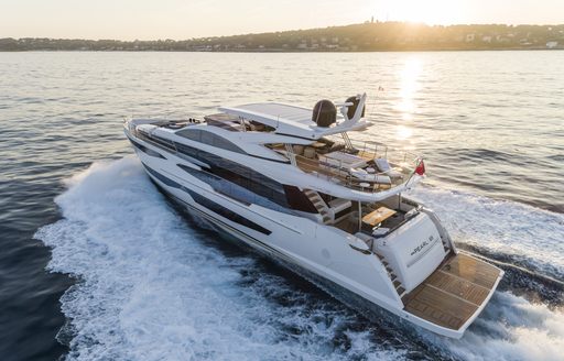 A shot of a Pearl 95 superyacht cruising.