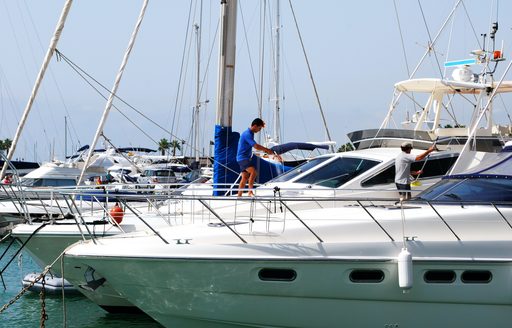 Yachts in a marina