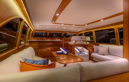 The main saloon of the Palm Beach Motor Yacht 70