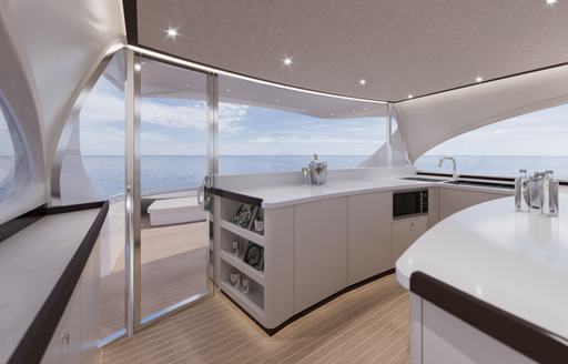 The galley section on board a Zeelander Z72