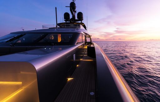 Lit sidings on Superyacht OLOKUN 