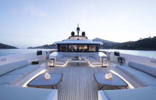 sanlorenzo yacht foredeck with lounging area