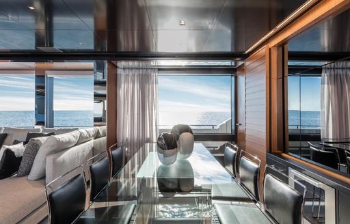 The main saloon on board a Riva Argo 90