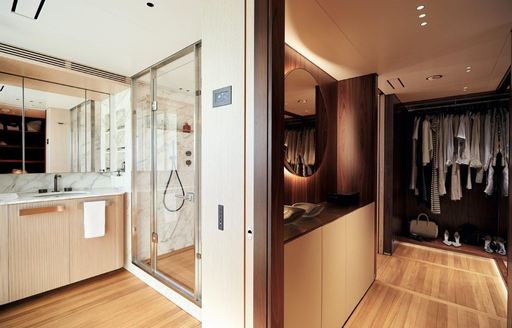 View of ensuite and large walk in wardrobe on Benetti Oasis 40M