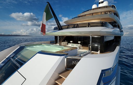 ISA Continental 80 on spec superyacht main deck and infinity pool