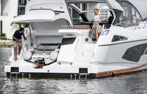 tender garage on the Sunseeker Predator 60 Evo sports yacht