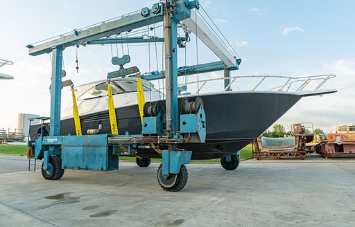 Viking 54ST yacht preparing for launch