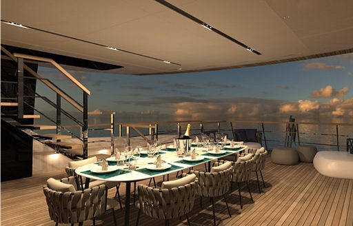 DIning area onboard Atos 46 concept