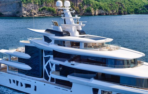 Top three decks of superyacht ARTEFACT